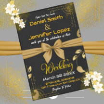 エレガント金ゴールドと黒(白フローラ付結婚)