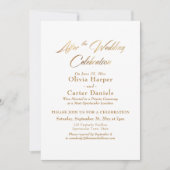 エレガント金ゴールドのお祝い後の結婚 招待状 (正面)