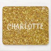 エレガント金ゴールドのグリッターのパーソナライズ マウスパッド (正面)