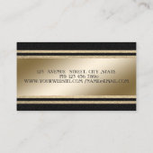 エレガント金ゴールドの光ストライプ輝フローラミキサー 名刺 (裏面)
