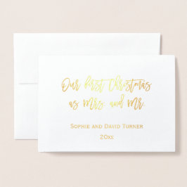 エレガント金ゴールドの初めてのクリスマスお祝い 箔カード