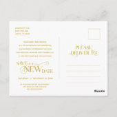 エレガント金ゴールドの変更、延期 ポストカード (裏面)