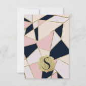 エレガント金ゴールドの幾何三角形 招待状 (裏面)