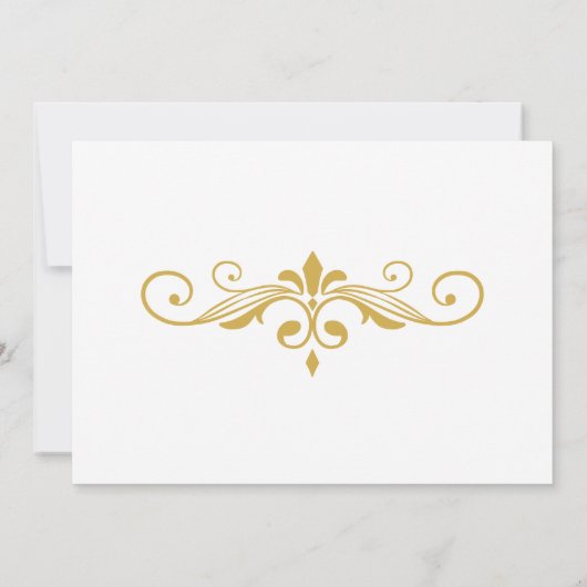 エレガント金ゴールドの白塗り潰し、日付の保存 招待状 (裏面)