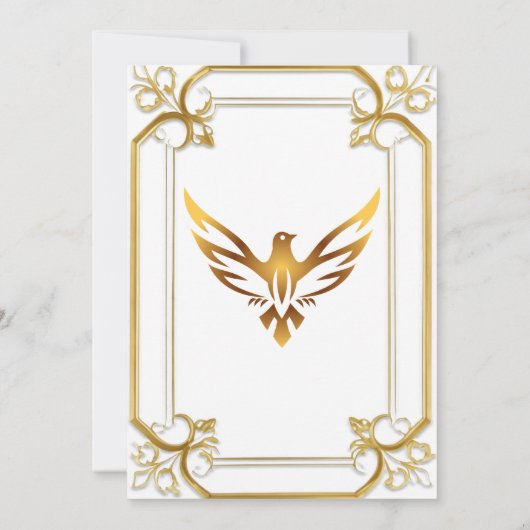 エレガント金ゴールドの確認 招待状 (裏面)