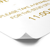 エレガント金ゴールドの結婚スパーカーがサインを送る ポスター (角)