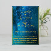 エレガント金ゴールドの結婚妖精の灯りは 箔招待状 (立ち正面)