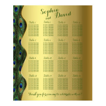 エレガント金ゴールドの結婚座席表