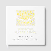 エレガント金ゴールドの結婚木 ゲストブック (正面)