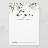 エレガント金ゴールドの結婚緑の願い アドバイスカード (正面)