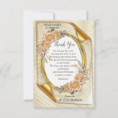 エレガント金ゴールドの色合いと抽象芸術の花 出欠カード (正面)