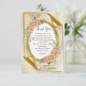 エレガント金ゴールドの色合いと抽象芸術の花 出欠カード (スタンド正面)