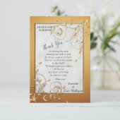 エレガント金ゴールドの色合いと抽象芸術の花 出欠カード (スタンド正面)