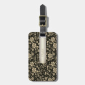 エレガント金ゴールドの花 – パーソナライズされた ラゲッジタグ (正面縦)