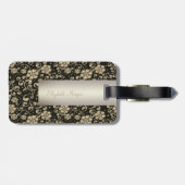 エレガント金ゴールドの花 – パーソナライズされた ラゲッジタグ (裏面横)