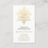 エレガント金ゴールドの花 名刺 (裏面)