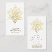 エレガント金ゴールドの花 名刺 (正面/裏面)