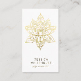 エレガント金ゴールドの花  名刺