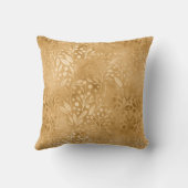 エレガント金ゴールドの葉のパターン豪華なデザイン クッション (裏面)