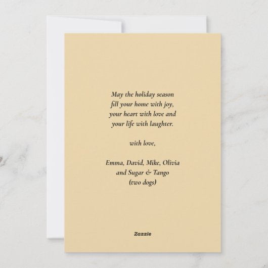 エレガント金ゴールドの葉の緑のベビー初めてのクリスマス シーズンカード (裏面)