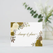 エレガント金ゴールドの計画の結婚変更 案内ポストカード (スタンド正面)