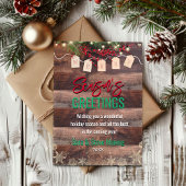 エレガント金ゴールドの雪が緑の離れクリスマス シーズンカード