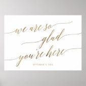 エレガント金ゴールドはあなたはこ結婚の日付 ポスター (正面)