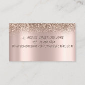 エレガント金ゴールドはさみバラ金ゴールドグリッタードリップ 名刺 (裏面)