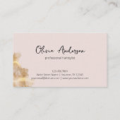 エレガント金ゴールドはさみヘアスタイリスト赤面ピンクの髪 ロイヤリティカード (裏面)