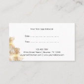 エレガント金ゴールドはさみ理髪用髪サロン 予約カード (裏面)