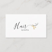エレガント金ゴールドはさみ理髪用髪サロン 予約カード (正面)