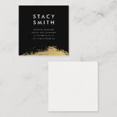 エレガント金ゴールドはブラッスタイリッシュシュ スクエア名刺 (正面/裏面)