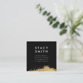 エレガント金ゴールドはブラッスタイリッシュシュ スクエア名刺 (スタンド正面)