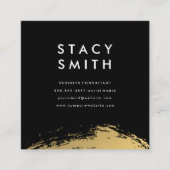 エレガント金ゴールドはブラッスタイリッシュシュ スクエア名刺 (正面)