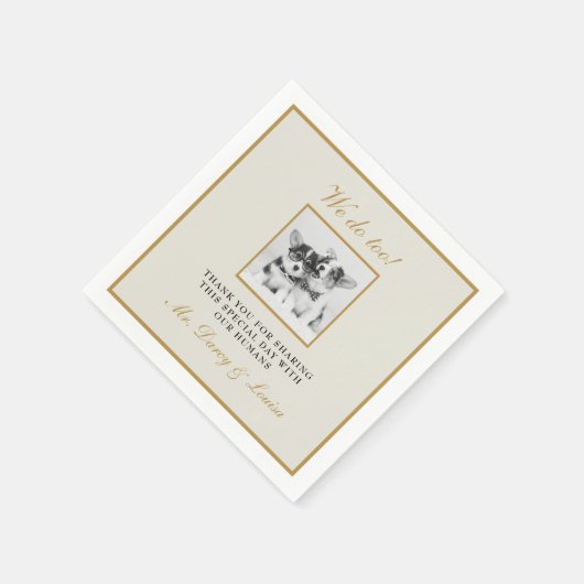 エレガント金ゴールドは犬のペットの子供の結婚こと スタンダードカクテルナプキン (角)