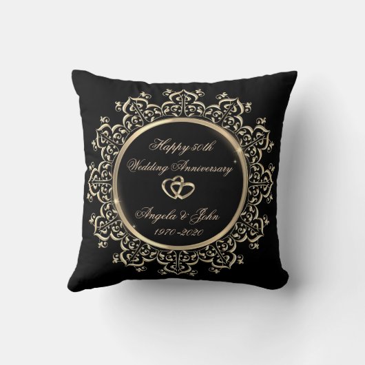 エレガント金ゴールドは50周年結婚を迎える クッション (裏面)