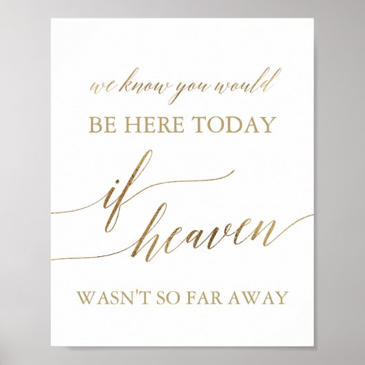 エレガント金ゴールドもし天国は今のところ遠くに ポスター (正面)