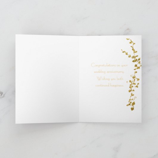 エレガント金ゴールドアイビーと鳥かご50周年記念 カード (内部)