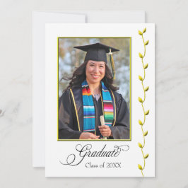 エレガント金ゴールドアイビー卒業発表 案内状