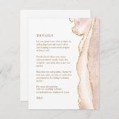 エレガント金ゴールドアイボリーアゲ結婚ート詳細 エンクロージャーカード (正面/裏面)