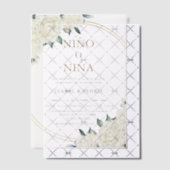 エレガント金ゴールドアイボリーフローラスペインの性別開示 ベラム紙招待状 (オフセット (招待状))