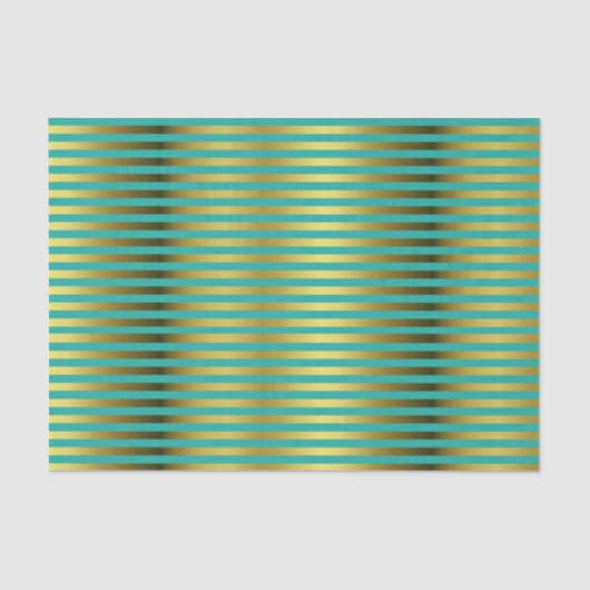 エレガント金ゴールドアクアストライプのティッシュペーパー 薄葉紙 (正面)