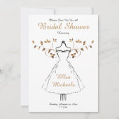 エレガント金ゴールドアクセントブライダルシャワー 招待状 (正面)