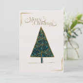 エレガント金ゴールドアクセント付きクリスマスツリーカード シーズンカード (スタンド正面)