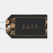 エレガント金ゴールドアールデコバラブラック ギフトタグ (裏面横)