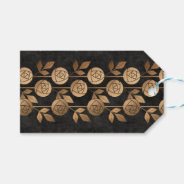 エレガント金ゴールドアールデコバラブラック ギフトタグ