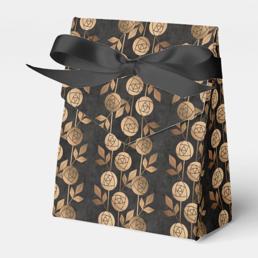 エレガント金ゴールドアールデコバラブラック フェイバーボックス (正面サイド)