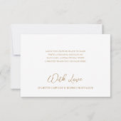 エレガント金ゴールドアールデコ結婚 サンキューカード (裏面)