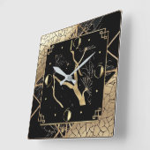 エレガント金ゴールドアールデコ スクエア壁時計 (傾斜)