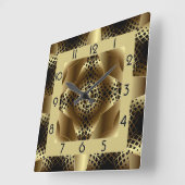 エレガント金ゴールドアールデコ スクエア壁時計 (傾斜)